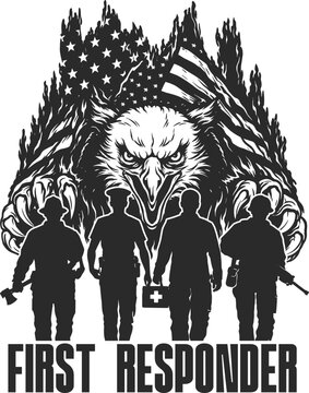 First Responder svg,US Eagle svg, Dispatcher Clipart svg, Emergency Rescue Svg, 911 Shirt, EMT Svg, Patriotic Shirt