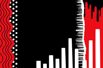 黒と赤のコントラストが際立つモダンアブストラクト背景素材