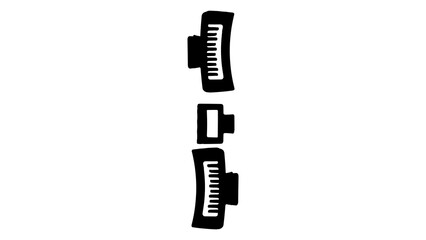 Obraz premium Vertical Trio of Hair Claw Clip Silhouettes