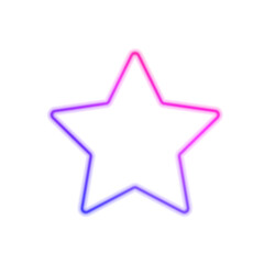 Neon gradient stars glow in vibrant rainbow colors. Smooth luminous edges create abstract futuristic shapes. Perfect transparent PNG for banners, posters, and digital UI designs. PNG