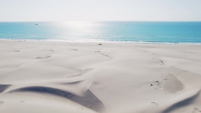 Aerial view of sand dunes at Patara beach, Turkey