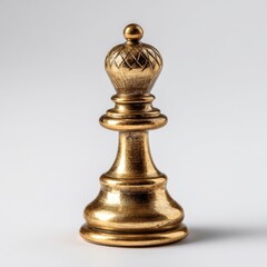 Isolated Golden Bishop Chess Piece Shining Brightly in a Studio Setting symbolizing Strategy and Intellectual Challenge on a Neutral Background
