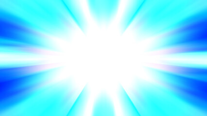 Obraz premium Dynamic blue sunburst background with vibrant light rays emanating from a central glowing focal point.
