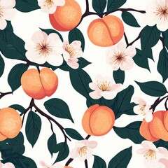 peach seamless pattern background illustration