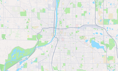 Fototapeta premium Grand Rapids Michigan map