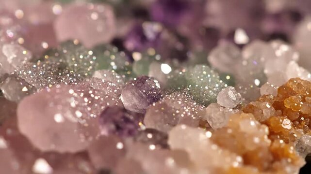 Abstract Geological Shimmer Macro perspective of evolving mineral surfaces.