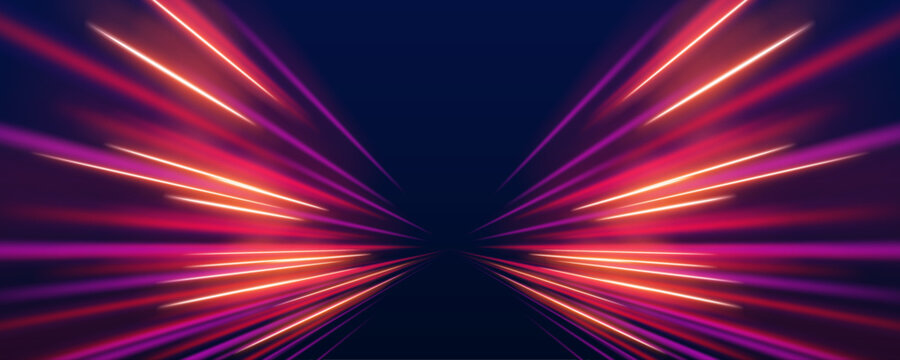 Fluid neon currents weave across a shadowed digital horizon. Electric tones of blue and pink glow with subtle intensity. The scene conveys motion, depth, and modern visual energy.
