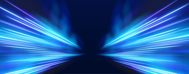 Vibrant energy waves ripple across a dark abstract horizon. Soft glowing edges create depth and dimensional flow. The scene captures dynamic motion in a digital atmosphere. © Ole moda