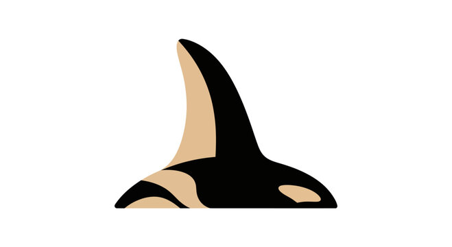 Orca Whale Fin Silhouette, Killer Whale Symbol, Ocean Wildlife Icon