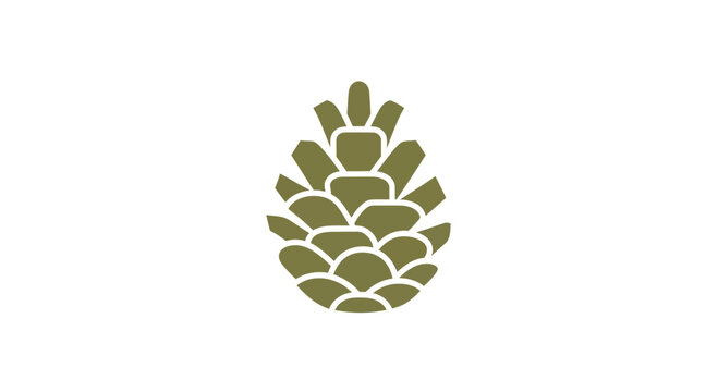 Pinecone icon, stylized evergreen seed pod, vector graphic