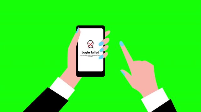 Login Failed Error Notification on Smartphone Animation