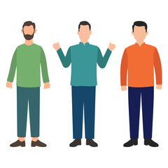Fototapeta premium Three Men Standing Side By Side Illustration