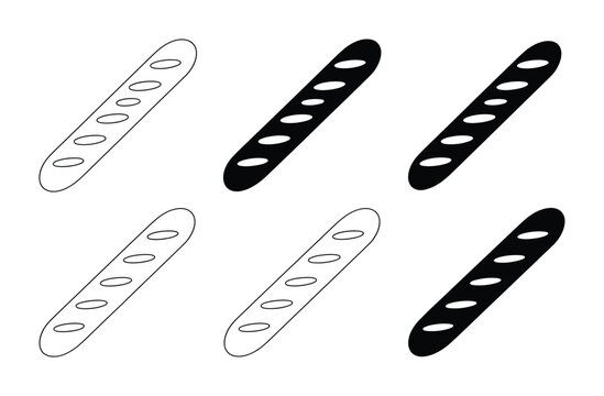 Six vectors of baguettes with various slice patterns