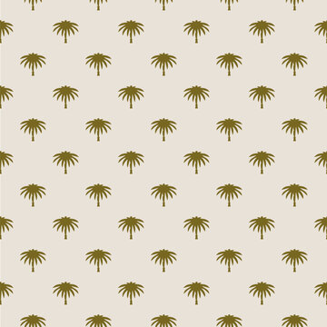 Minimal seamless palm motif pattern inspired by desert landscapes and Gulf lifestyle