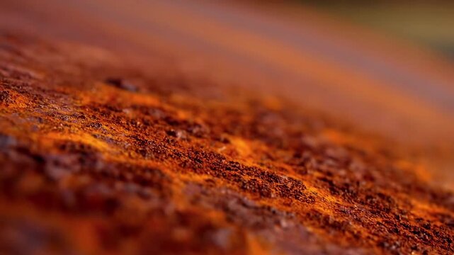 Weathered Iron Grate Detail Softly lit and focused details of an old, heavily rusted cast iron grate, showcasing the intricate grid patterns completely overtaken by the effects of oxidation and decay.