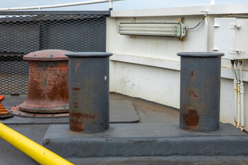 Big cleats on a vehicles ferry