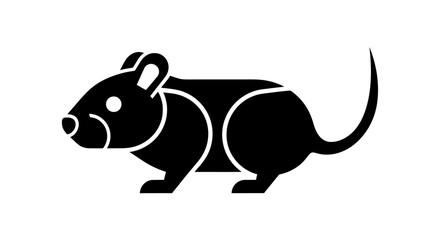 Obraz premium Stylized Black Mouse Icon Vector Illustration