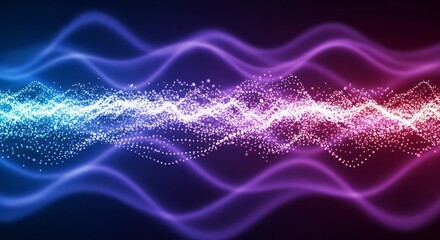 Naklejka premium Abstract Colorful Sound Waves Background. Concept featuring abstract, sound waves, colorful, digital art, wave pattern.
