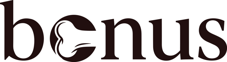 Bonus typography logo with creative animal silhouette modern vector illustration minimal brand identity design © MdRissalat