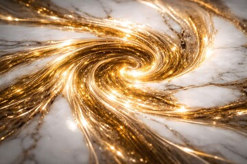 金色液体マーブル渦動 &times; 重厚石目融合質感 &times; 金融・宝飾ブランド向けハイエンドビジュアル