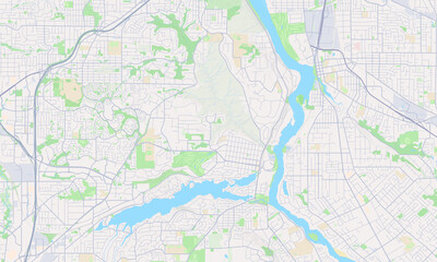 Obraz premium Lake Oswego Oregon map