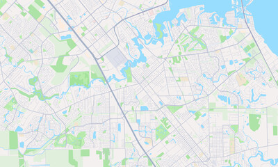 Obraz premium League City Texas map