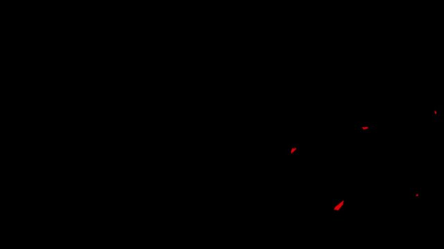 Red bits on black background abstract texture overlay