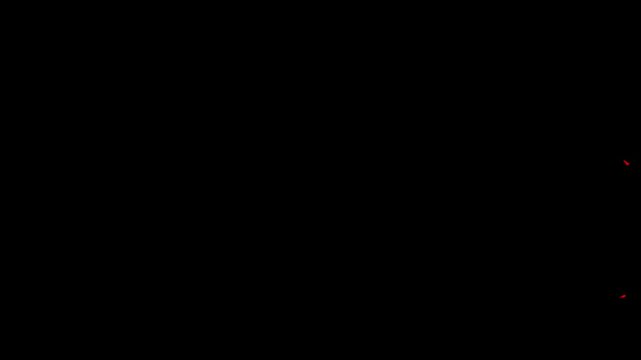 Red bits on black background pieces