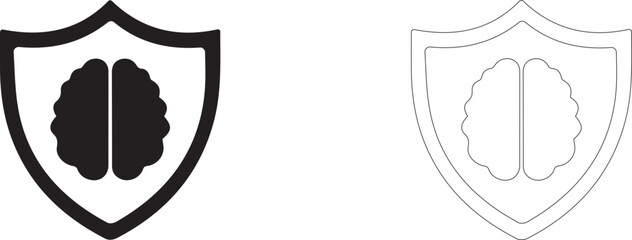 AI protection vector icon.