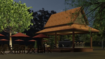 Obraz premium 3D illustration of coffee shop