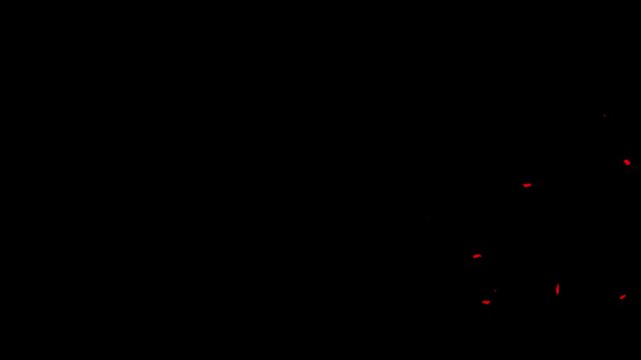 Red bits on black background abstract texture digital overlay