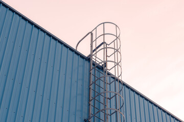 Beautiful exterior view of the Machinery & Iron Factory at sunset