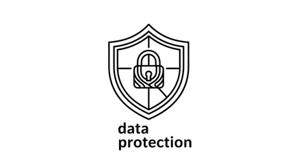 Naklejka premium Data protection shield icon symbolizing security privacy and information safeguarding