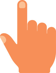 Obraz premium Vector illustration of a human hand with index finger pointing up in flat design style for digital interaction concepts।