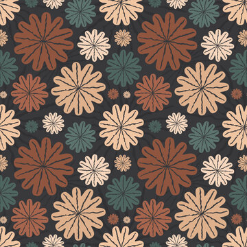 Opium poppy flowers. Seamless pattern.