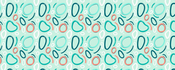 Colorful abstract pattern with hearts and circles on light blue background transparent background