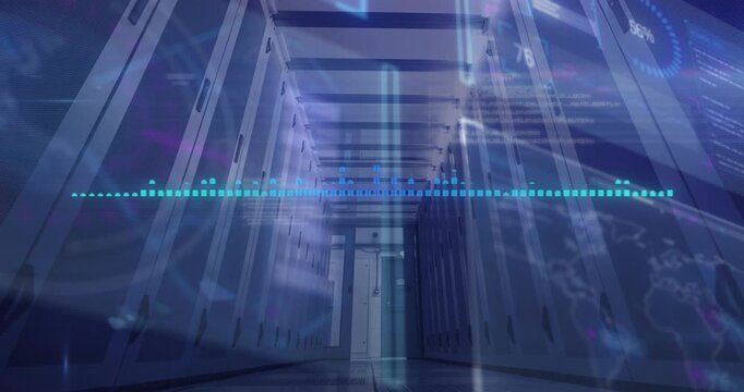 Animation of data processing over loading pad