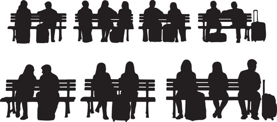 Back to school. Group of school friends and pupils silhouettes on white background. Vector illustration. © MdMufassel