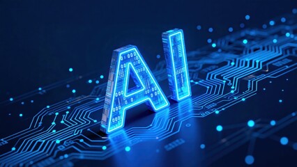 Obraz premium Artificial Intelligence AI Icon Background