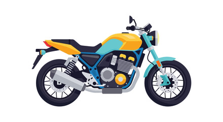 Obraz premium A colorful depiction of a classic motorcycle showcasing its design and form in a bold silhouette high quality professional detailed modern