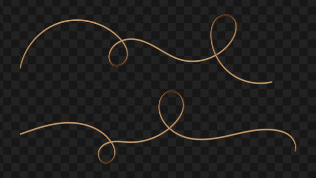 3D Bronze Metallic Wave Lines with Artistic Curved Loops Vector