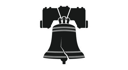 A striking black silhouette depicts the liberty bell a symbol of american freedom and history silhouette high quality professional detailed modern © CreativeAkash099