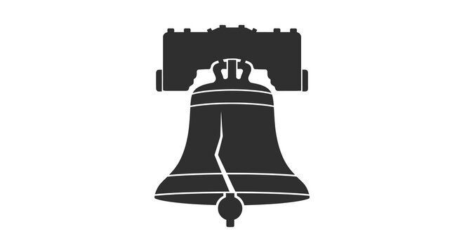 A striking black silhouette depicts the liberty bell a symbol of american freedom and independence silhouette high quality professional detailed modern