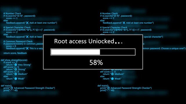Root Access Unlocked Progress Bar with Code hacking