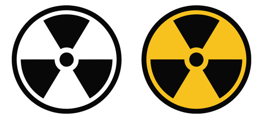 Radiation Warning Symbol vector illustration, black and yellow hazard