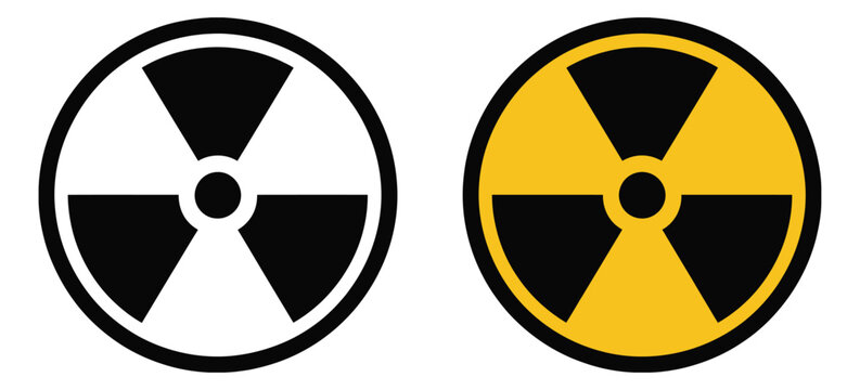 Radiation Warning Symbol vector illustration, black and yellow hazard
