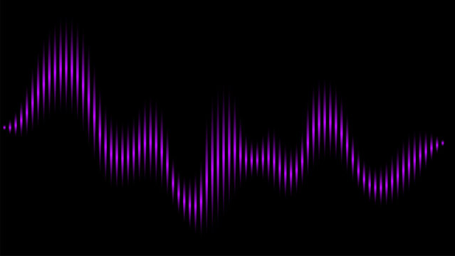 Purple soundwave pattern on black background, creating dynamic and futuristic visual effect