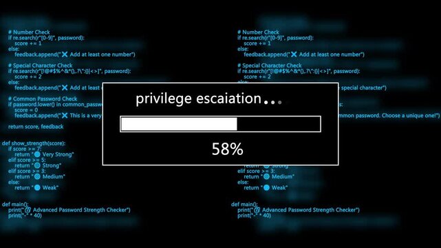 Privilege Escalation Loading Bar With Code cybersecurity