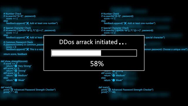 D Do S Attack Initiated Loading Bar With Code cybersecurity