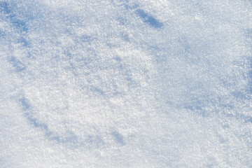 Fototapeta premium Natural snow surface texture with soft light and subtle shadows. Winter background with copy space, minimal seasonal backdrop. 